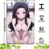 Vintažiniai anime personažų metalo sienų meno kūriniai, aliuminio ženklas. Vandeniškas Retro Dekoras Namams, Virtuvei ir Kitiems, Sienų Malonumas. 20x30cm balta