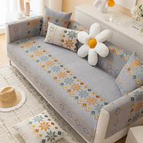 EIFLOY-Boho Sofa Cover, 2, 3, 4 Seater, L Shape, Chenille, Non-slip Leather Couch Furniture Slipcovers, Soft, Wholesale 70x70 brown