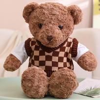 Lovely Giant 90cm Teddy Bear Plush Toys with Clothes Dress Couple Teddy Bear Doll for Lover Girls Elegant Birthday Present 50cm brown