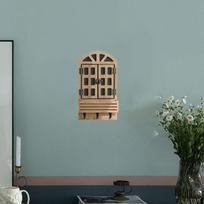 Fake Window Key Holder Organizer Premium with Hooks Storage Rack Plant for Bedroom Yoga Style E gray
