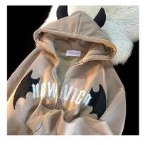 Winter Tide Brand New Devil Retro Casual Hooded Warm Cotton Men's and Women's High Street Joker Couple Coat Jacket S