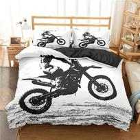 2/3pcs Vibrant Motorcycle Print Duvet Cover Set - Soft, Breathable Microfiber Bedding for Bedroom, Dorm Room - 1 Duvet Cover EU Single 135x200cm