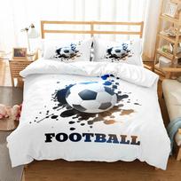 Aistringas futbolo kamuolio užvalkalų komplektas Karališkojo, Karalienės, Dvigulio, Pilno, Viengulio dydžio Berniukų lovos patalynės komplektas 150x200cm beige