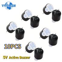 10 vnt. 5V aktyvus garsinis signalizatorius, magnetinis, ilgas nepertraukiamas pypsėjimo tonas, signalizacijos skambutis, 12x9,5 mm mini aktyvūs pjezo garsiniai signalizatoriai, skirti Arduino