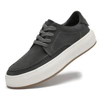 Fashionable Lace Up Tennis Shoes Youth Trend White Sole Casual Shoes Lace Up Outdoor Sneakers High-quality Leather Travel Shoes 44 geltona