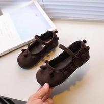 Simple Retro Kids Leather Shoe Round-toe Tassel Ballet Flats for Girls Fashion Versatile Children Causal Shallow Moccasins Shoes 23 ruda