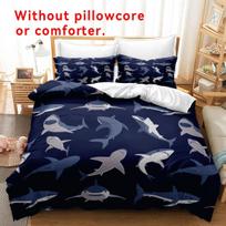 Shark-Themed 3pc Soft Comfort Duvet Cover Set - Perfect For Bedroom & Guest Room - Includes 1 Duvet Cover + 2 Pillowcases, Ideal EU Single 135x200cm