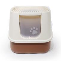 Oversized, Splash-Proof Cat Litter Box: Fully Enclosed, Anti-Carry-Out, Top-Entry with Deodorant Fully Enclosed Litter Box gray