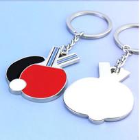 Ping Pong Bat Keychain,Keyring ,Creative Metal Pendant Keyring for Club Souvenirs Bags Purse Charms red