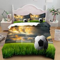 Futbolo patalynės užvalkalų komplektas 3D futbolo rašto berniukams paaugliams Miegamojo patalynės komplektas Sporto tema Dvigulis Queen King dydis 2/3 vnt. Antklodės užvalkalas Eu-Single135x200cm