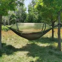 1PC Camping Hammock withMosquito Net 260x140cm Automatic Quick-opening Anti-rollover Nylon Hammock Chair Outdoor Hanging Bed Net