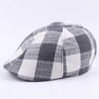 Hat Six Cloth Splicing Color Plaid Beret Summer Outdoor Sun Hat Forward Hat Men'S Hat pilka spalva
