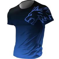 Summer Men's 3d Printed T-shirt Animal Wolf Short Sleeve Street Fashion Casual Comfortable Breathable Top S black