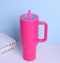 40 oz Tumbler with Handle and Straw Leak-Proof Tumbler with Flip Straw Double Vacuum Stainless Steel Water Bottle for Office 1.2L