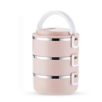 3-Layers Stainless Steel Lunch Box Thermal Bento Box Multi-Purpose Leakproof Portable Office School Picnic Salad Food Container 3Layers white