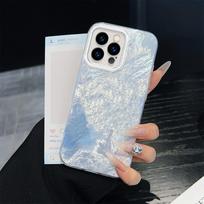Skaidrus rėmelis telefono dėklas iPhone 13 16 15 12 11 Pro Max 14 7 8 6s Plus XR XS Max 12 mini 4 5s Ledynų rašto apsauginis minkštas galinis dangtelis nuo smūgių for iPhone 4 white
