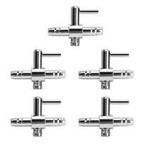 5Pcs Stainless Steel Air Tube Distributor Oxygen Pump Control Single Head Valve for Fish Tank white