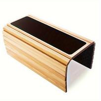 Natural Bamboo Sofa Tray Table Couch Cup Holder Armrest Tray Foldable Anti-Slip Couch Arm Detachable Multifunctional beige