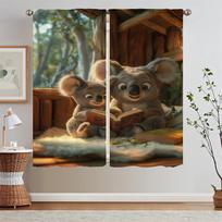 Mother's Day Blackout Curtain Tiebacks Bathroom Curtains for Living Room Kitchen Curtains 2 Pcs Set Blind Home and Decoration W50xH70cmx2pcs-CL brown