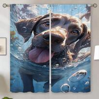 Summer Weimar Hound Shades Blackout Curtain Tiebacks Blind Shade Curtain Living Room Curtains Curtains for Bedrooms Christmas W50xH70cmx2pcs-CL