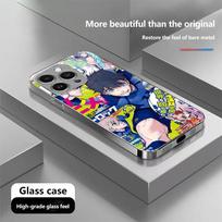 N137 BLUE LOCK Phone Case for iPhone 16 15 11 Pro Max Samsung S24 S23 Ultra A54 A35 A52 Xiaomi Redmi Note 13 12 Pro Plated Frame Tempered Glass Cover for iPhone 6/6S