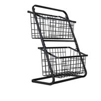 Nuimamas dviejų sluoksnių virtuvės laikiklis lentyna prieskoniai vaisiai, daržovės, geležies krepšelis, vonios kambario kosmetikos laikymo lentyna
