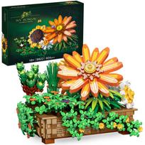 Flower Botanical Bonsai Building Set 924pcs Gift for Home Decor, Adults and Kids Sunflower Chrysanthemum