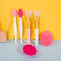 Silicone Lip Exfoliating Facial Cleansing Brush Face Scrub Nose Clean Brush Blackhead Remover Double-Sided Beauty Skin Care Tool rožinė