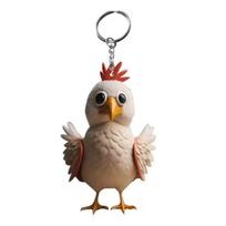 Creative American Rooster raktų pakabukas ir kuprinės pakabukas – akrilo priedas 4 white