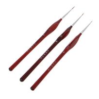 3Pcs Miniature Paint Brushes Professional Wolf Hair Fine Detailing 0~000 brown