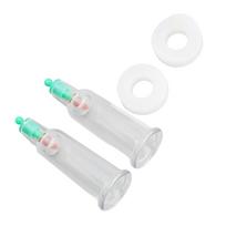 2pcs Finger Cupping Therapy Cups with Silicone Flat Elbow Rings Deep Massage Fingertip Vacuum white
