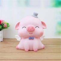 Taupyklė Miela Animacinio Paršelio Formos Maža Nešiojama Taupyklė Dekoratyvinis Ornamentas Mažoms Mergaitėms 1089-5 Medium Cute Pig Squinting