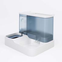Automatic Cat Feeder & Water Dispenser with Large Capacity - Flowing Water Bowl Upgraded [Feeding + Watering Machine] mėlyna