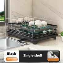 Kitchen Utensils Bowl Drain Storage Rack Dish Drying Rack Stainless Steel Drainer for Kitchen Dishes Organizer Organization Home black
