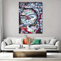 Abstraktus figūros drobės paveikslas Afrikiečių moterų portretas Plakatai ir spaudiniai Sienų menas svetainei Namų dekoras Paveikslas 20x30cm