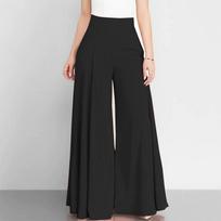 Spring Women's Solid Color High Waist Wide Leg Pants Thin Casual Pants XXXL juoda