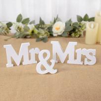 3pcs/ set Mr & Mrs Wooden White Letters Table Decor Romantic Couple Wedding Party Sign Valentine's Day Decoration