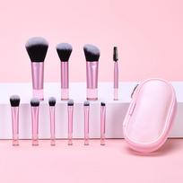 10pcs Mini Makeup Brush Set Customized Packaging Blush Brush Loose Powder Brush Eyeshadow Brush Portable Makeup Brush A