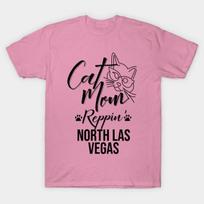 Moteriški marškinėliai Katės mama atstovaujanti Šiaurės Las Vegasui Harajuku spaudinys Kawaii marškinėliai Vasariniai marškinėliai trumpomis rankovėmis Moteriški marškinėliai Viršus S rožinė