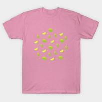 T Shirt Women Lime Pattern Harajuku Print Kawaii Tshirt Summer Short Sleeve Female T-Shirt Top Tee S rožinė