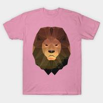T Shirt Women Lion Low Poly Double Exposure Art Harajuku Print Kawaii Tshirt Summer Short Sleeve Female T-Shirt Top Tee S rožinė