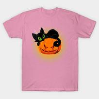 T Shirt Women Halloween Pumpkin Carving Cat T Shirt Funny Hallow Harajuku Print Kawaii Tshirt Summer Short Sleeve Female T-Shirt Top Tee S rožinė