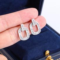 New Earring Chain Set Water Drop Zircon Crystal Jewelry Earrings brown