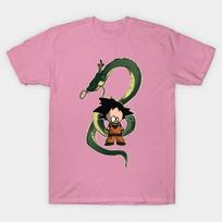 T Shirt Women Goku Chibi Harajuku Print Kawaii Tshirt Summer Short Sleeve Female T-Shirt Top Tee S rožinė