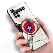 Steve Captain America Shield Black Silicone Phone Case For Xiaomi POCO X3 X4 NFC F4 GT F5 F6 M3 M4 M6 X5 X6 Pro 5G M5 C55 C65 POCO X4 Pro 5G