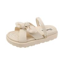 Shoes for Women  High Quality Modem Women's Slippers Summer Solid Shoes Ladies Butterfly-knot Platform Sandals Zapatillas 35 beveik baltos spalvos