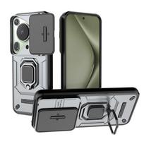 Slide Camera Funda For Huawei Pura 70 Ultra Case For Huawei Pura 70 Pro + Plus Pura70 70Ultra Magnetic Ring Stand Protect Cover For Pura 70 pilka spalva