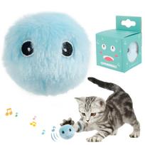 Smart Cat Toys Interactive Ball Plush Electric Catnip Training Toy Kitten Touch Sounding Pet Product Squeak Toy Ball Cat Play white