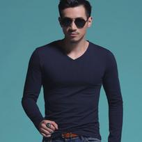 Men's Long Sleeve Military Fans Autumn/Winter Slim Fit Round Neck T-Shirt M black
