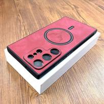 Vintage PU Leather Case For Magsafe Wireless Charging For Samsung Galaxy S25 S24 S23 S22 S21 Ultra Plus FE Note 20 S 24 Cover For Samsung S23